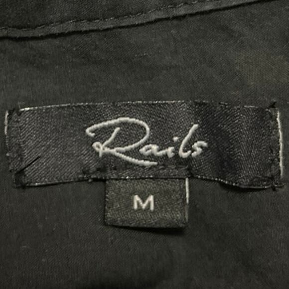 Rails Women's Black Pocket Long Sleeve Collar Button Down Tunic Shirt Top Size M - Picture 3 of 4